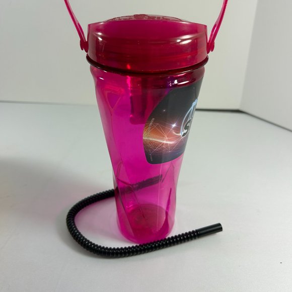 Six Flags 2022 Pink Plastic Cup Collectible Souvenir With Straw Coca Cola - Picture 4 of 9